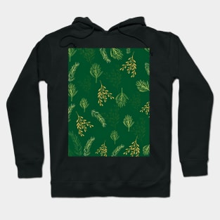 Green Festive Leaf Design for Christmas and Seasonal Holidays Hoodie